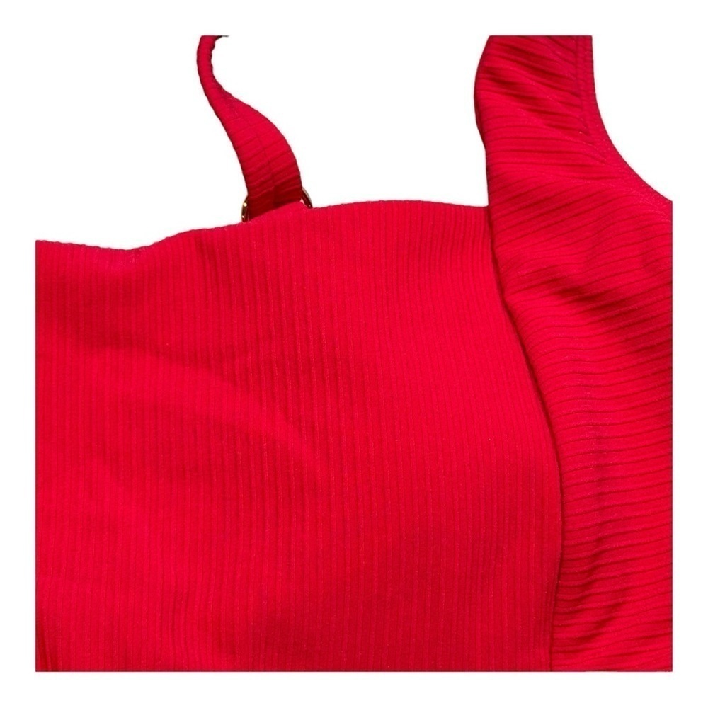 Sea Level Riviera Rib Square Neck B-Dd Cup Bikini Top - Red Nwt — image 4 of 8